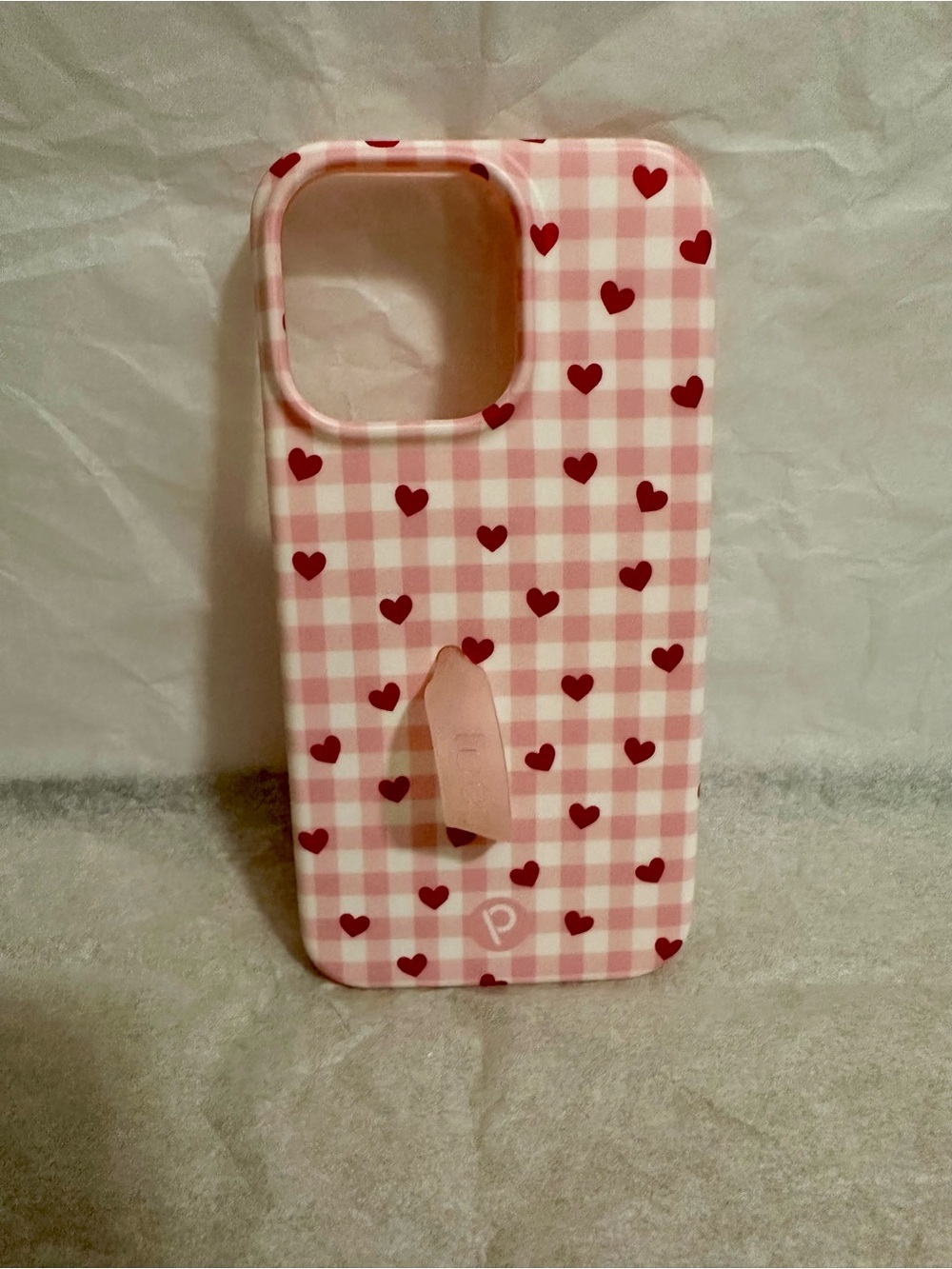 Loopy Case “Galentines Gingham” with Red Hearts